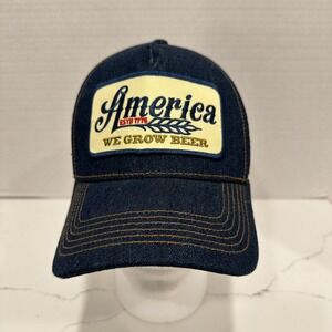 Rural Cloth We Grow Beer Graphic Blue Jean‎ Trucker Cap WGB-H01
